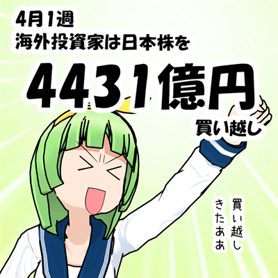 20180415ichimaie01 - 4月1週、海外投資家は4431億円の買い越し！